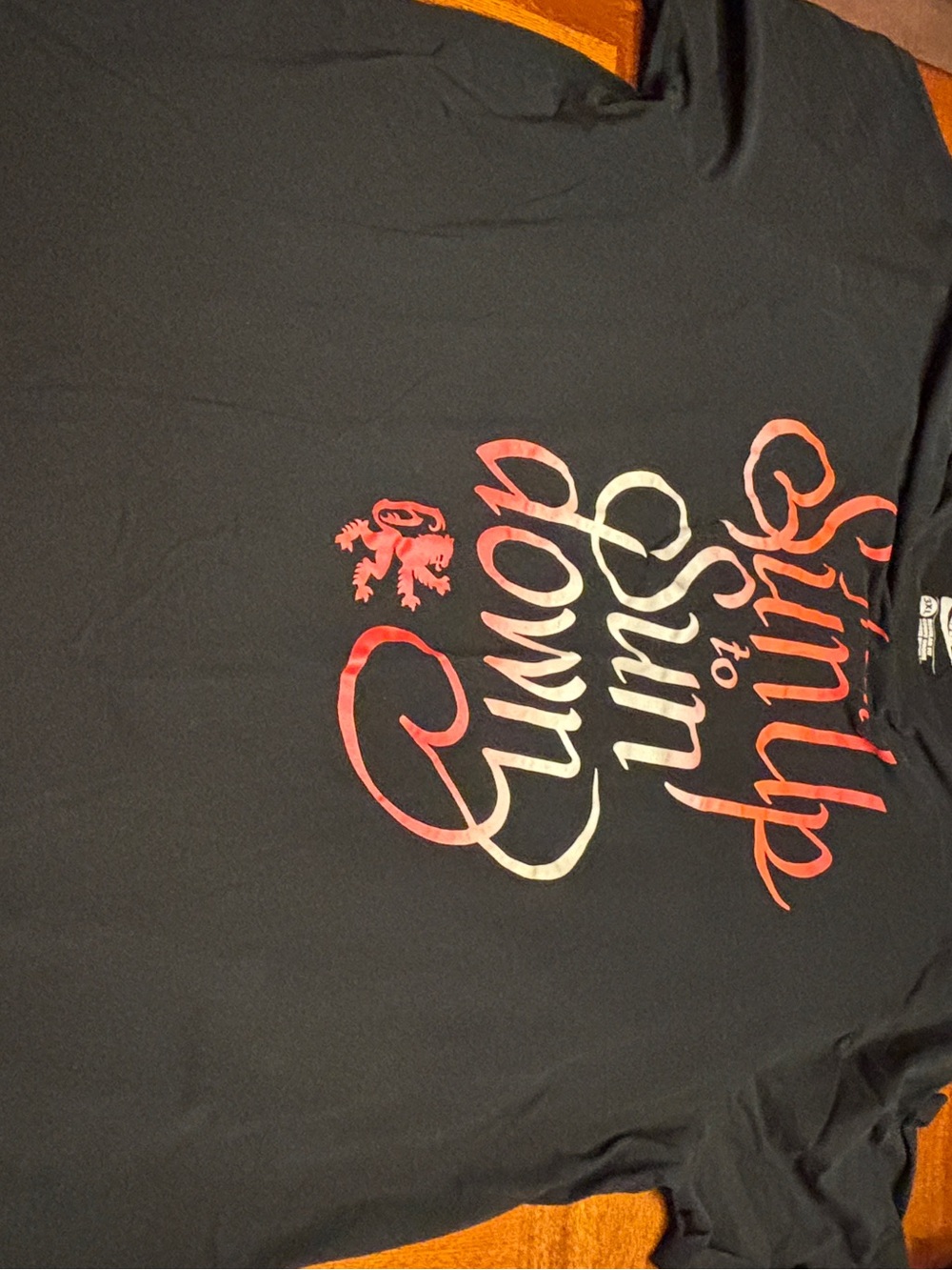 Nike Black Short-Sleeve Tee with Red and Cream Script Graphic